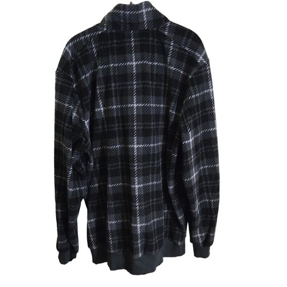 FRYE & CO. NWT Plaid 1/4 Zip Fleece Gray Black Jacket XL - Picture 2 of 8
